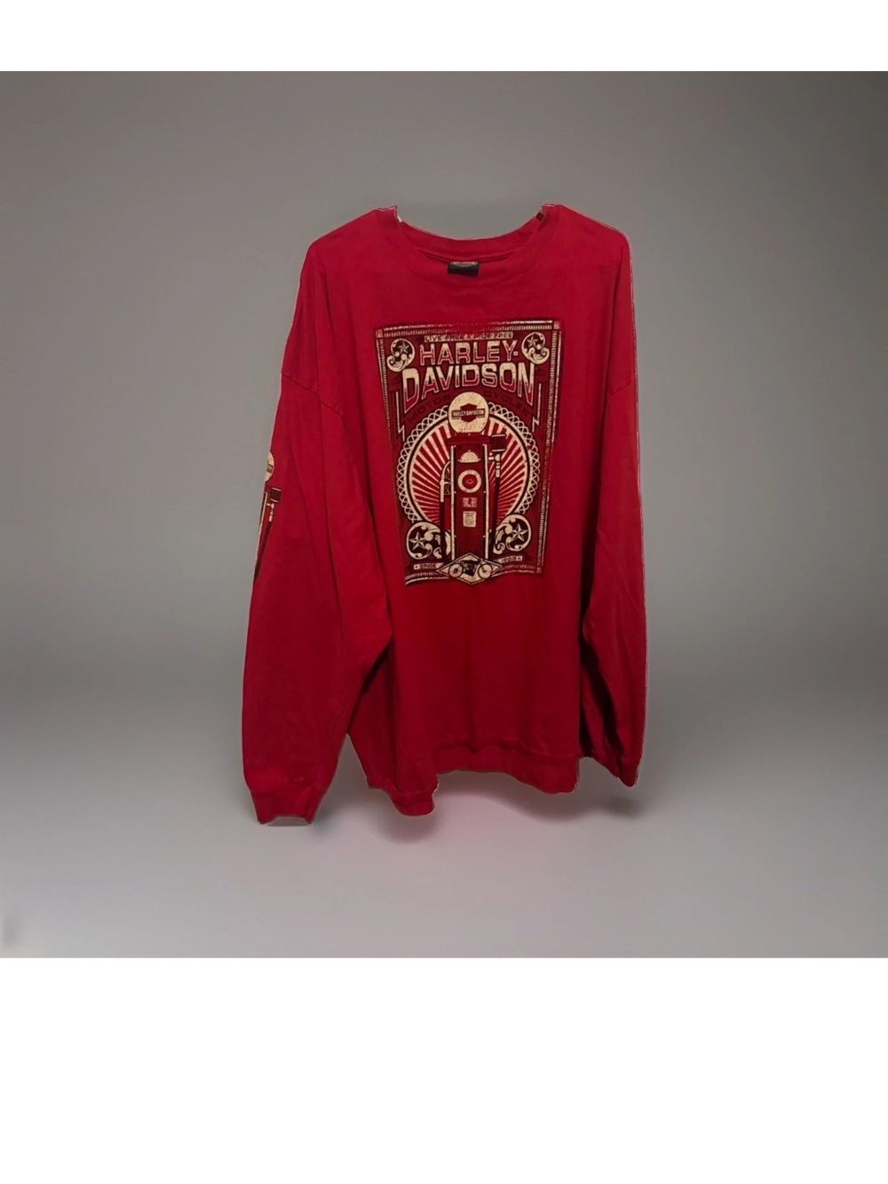 Harley Davidson Red River Whita Falls Texas 3XL Retro Gas Pump Long Sleeve